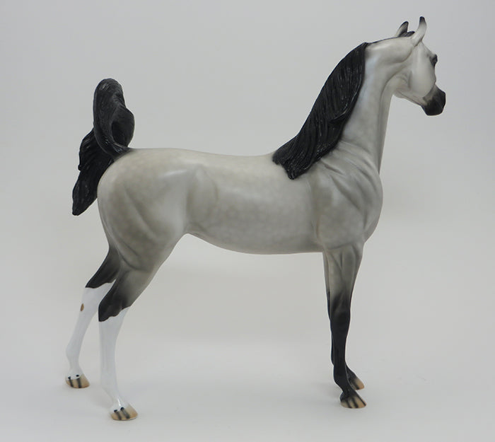 PATINA - OOAK Dapple Gret Arabian Model Horse with Turned Head - 9/18