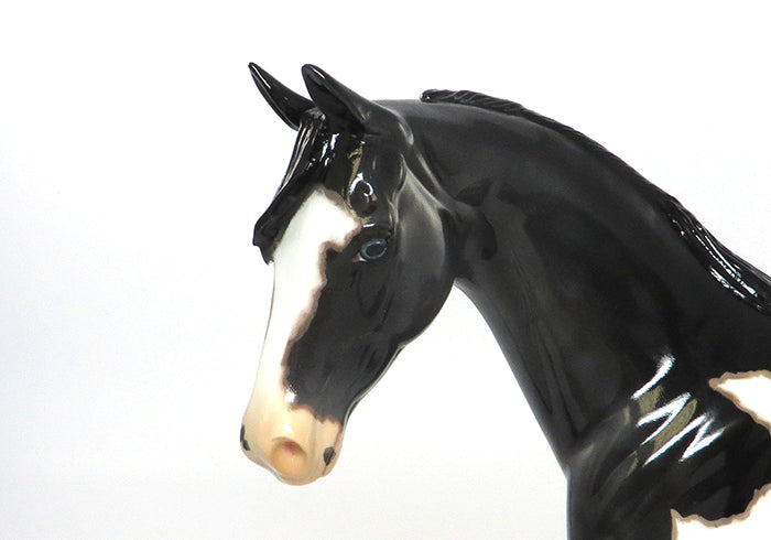 ATLAS-OOAK DARK GREY GOING BLACK SHADED PAINT PONEY Model Horse 8/12