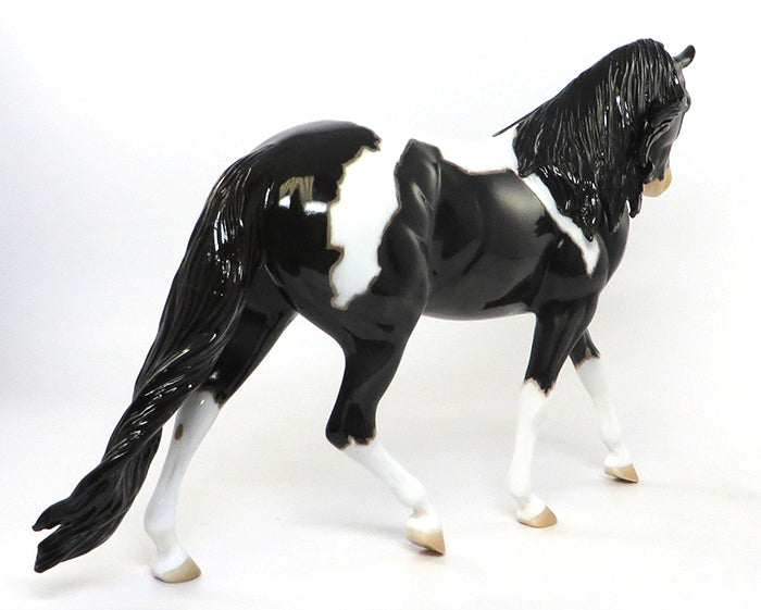 ATLAS-OOAK DARK GREY GOING BLACK SHADED PAINT PONEY Model Horse 8/12