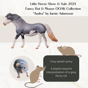 Audra Limited Edition Rat Inspired Series of 15 OOAK Grey Splash Pony Chip By Jamie Adamson LHS24