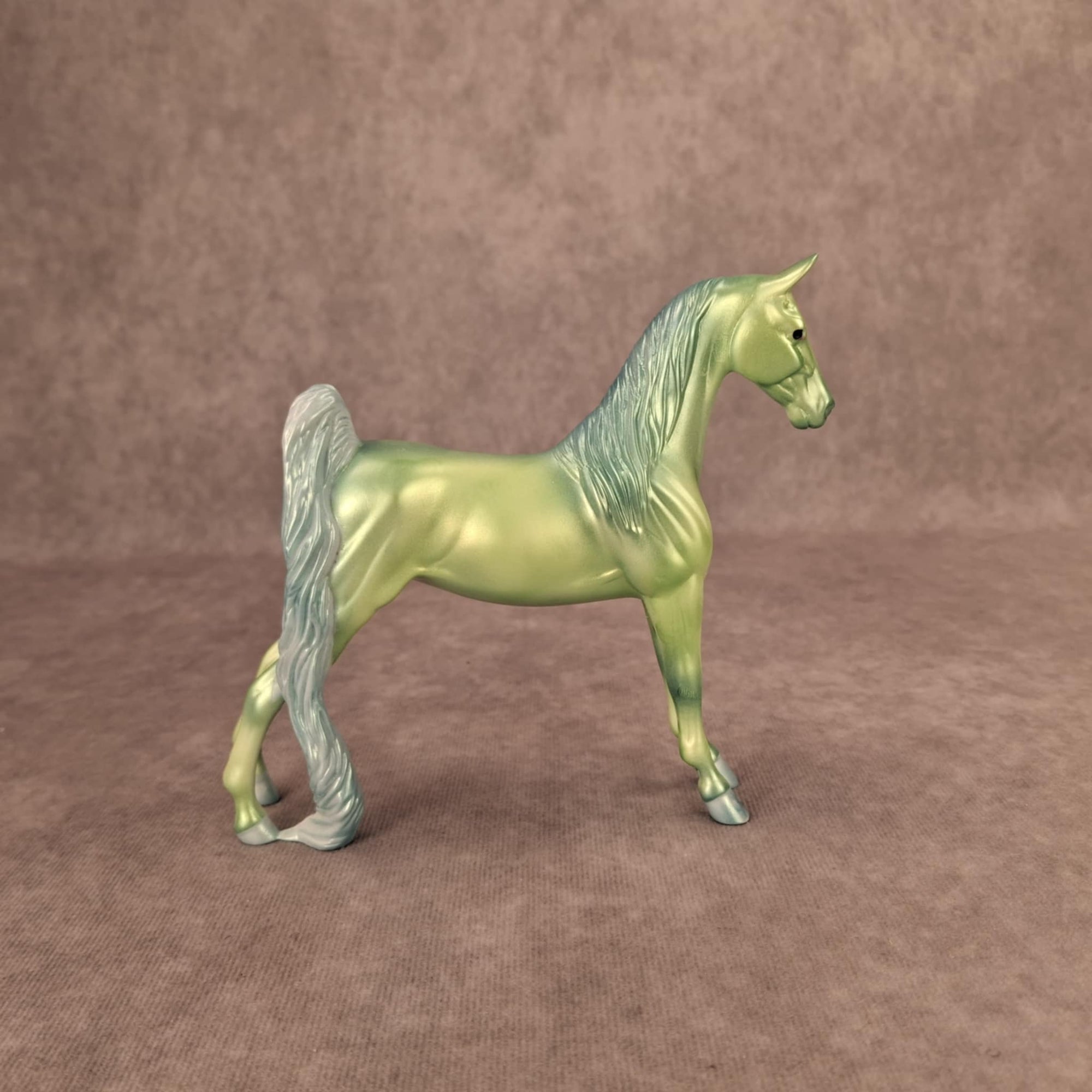 Kelp - OOAK Light Green Saddlebred By Vera (Olive Corbett) - Prize Model for Age 10 and Under Coloring Contest 2nd Place