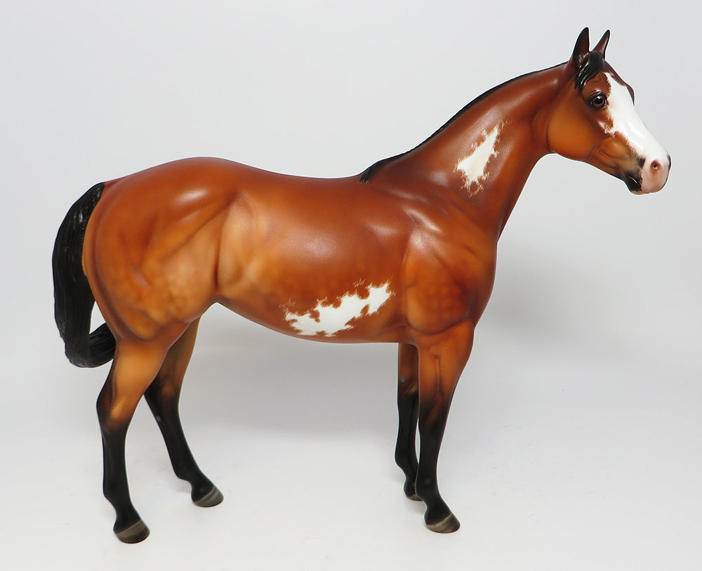 BETSY ROSS-OOAK DAPPLE BAY ETCHED PINTO ISH MODEL HORSE BY JULIE KEIM EQ 2017