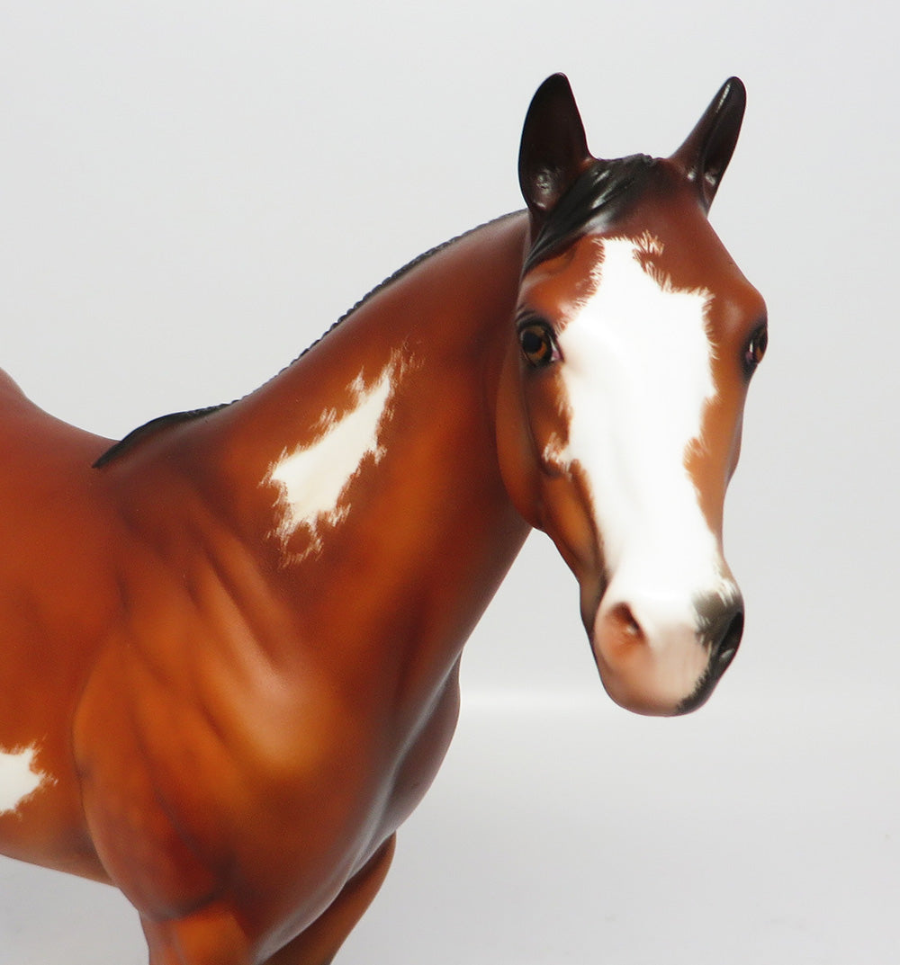 BETSY ROSS-OOAK DAPPLE BAY ETCHED PINTO ISH MODEL HORSE BY JULIE KEIM EQ 2017