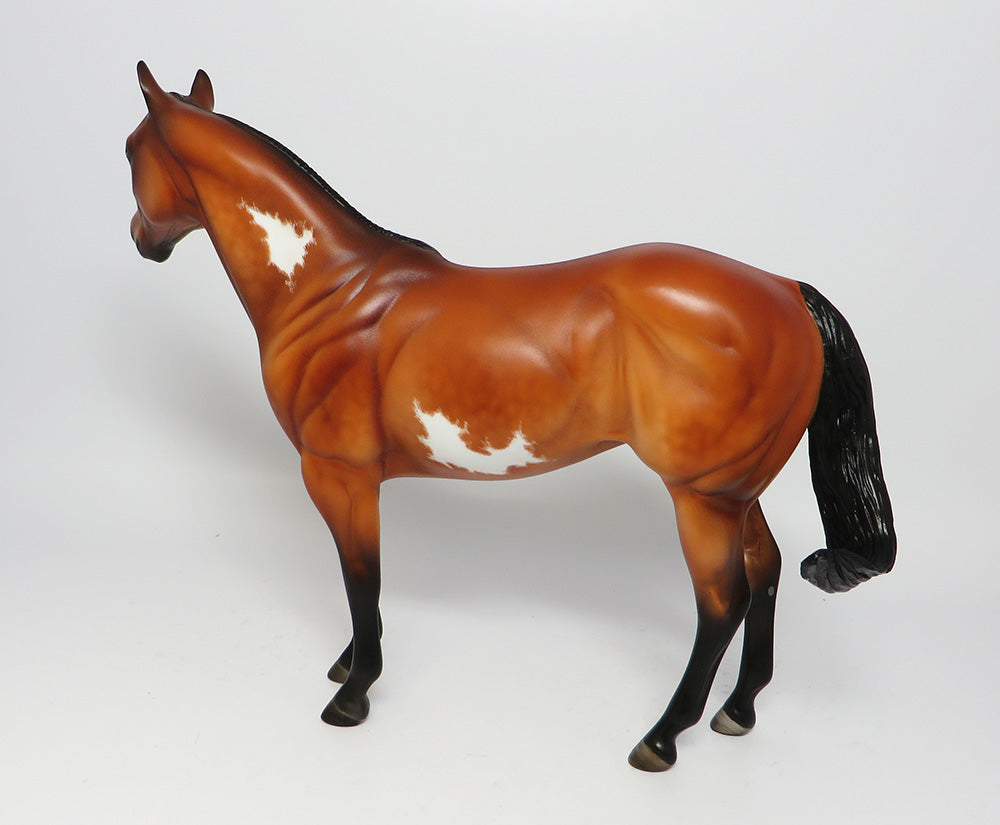 BETSY ROSS-OOAK DAPPLE BAY ETCHED PINTO ISH MODEL HORSE BY JULIE KEIM EQ 2017