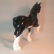 BLACK KNIGHT - Black Trotting Drafter Model Horse 2014