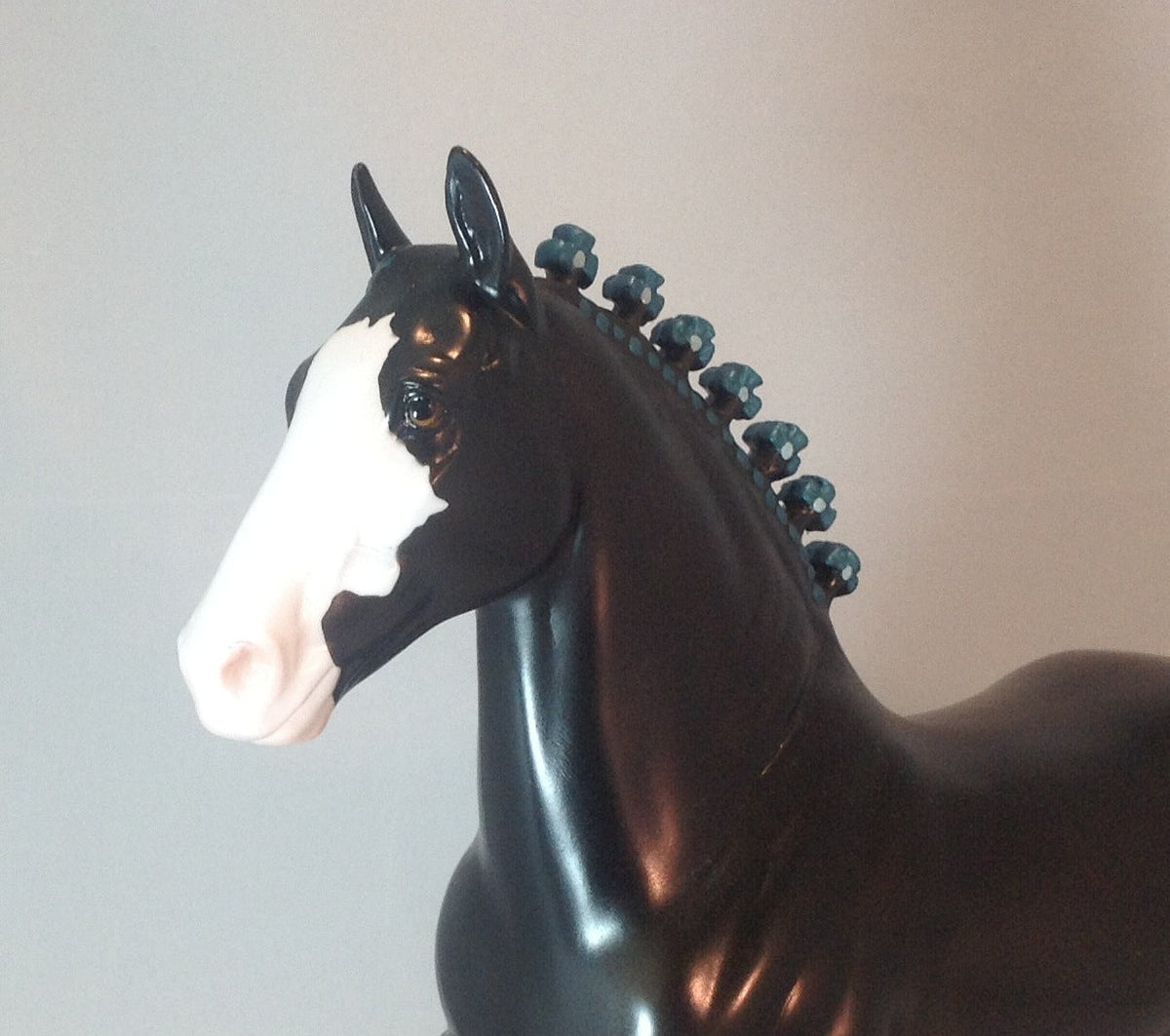BLACK KNIGHT - Black Trotting Drafter Model Horse 2014