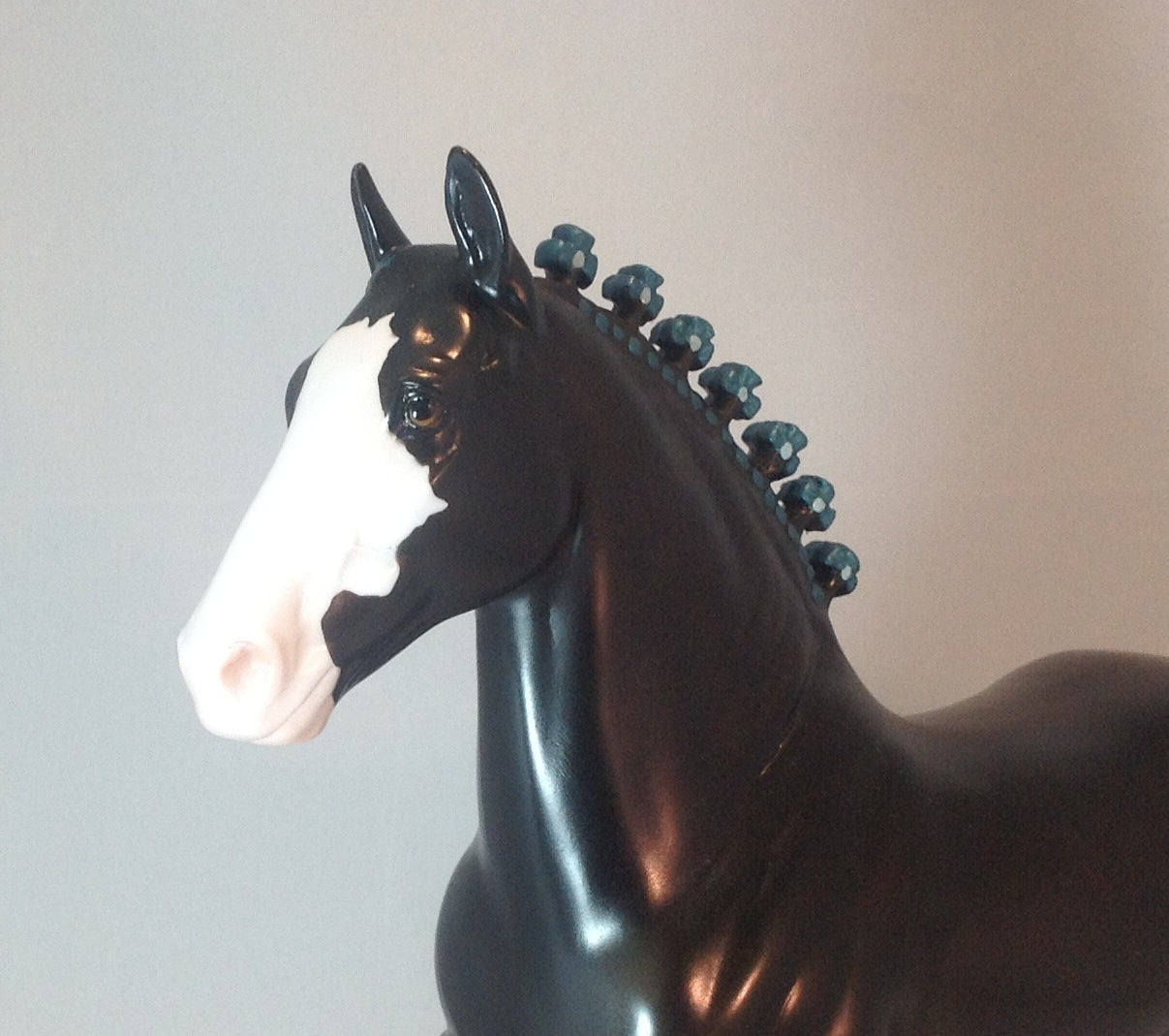 BLACK KNIGHT - Black Trotting Drafter Model Horse 2014