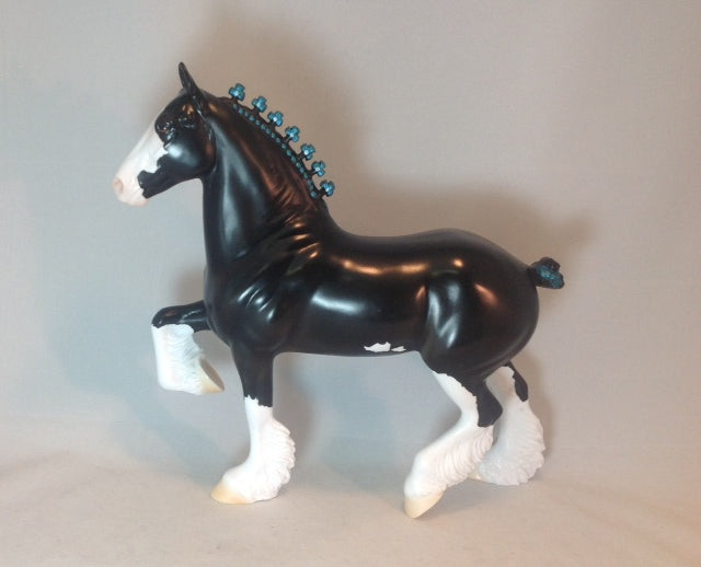 BLACK KNIGHT - Black Trotting Drafter Model Horse 2014