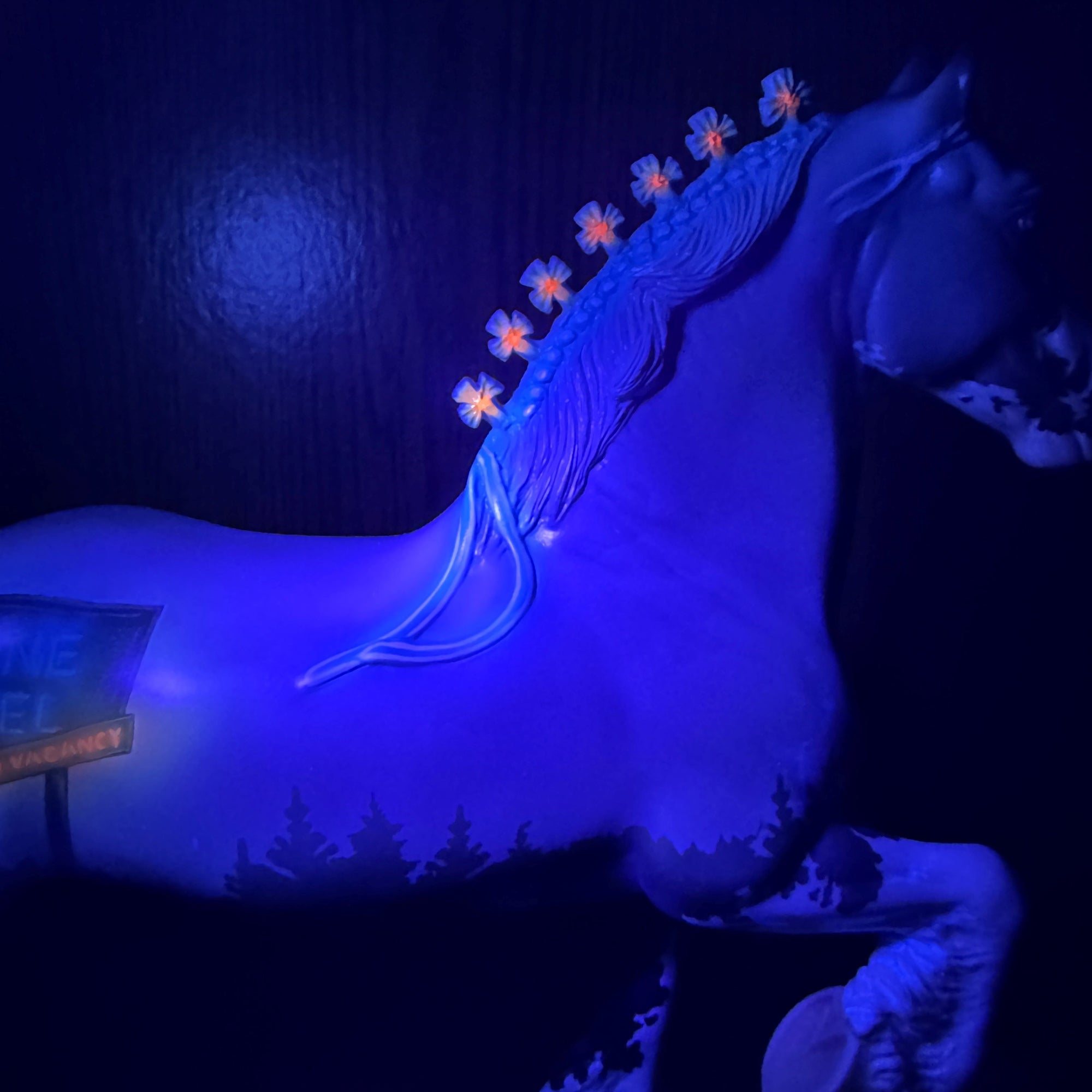 No Vacancy OOAK Deco Stone Motel Neon Sign Trotting Drafter By Jess Hamill MM24 MHP Auction Piece