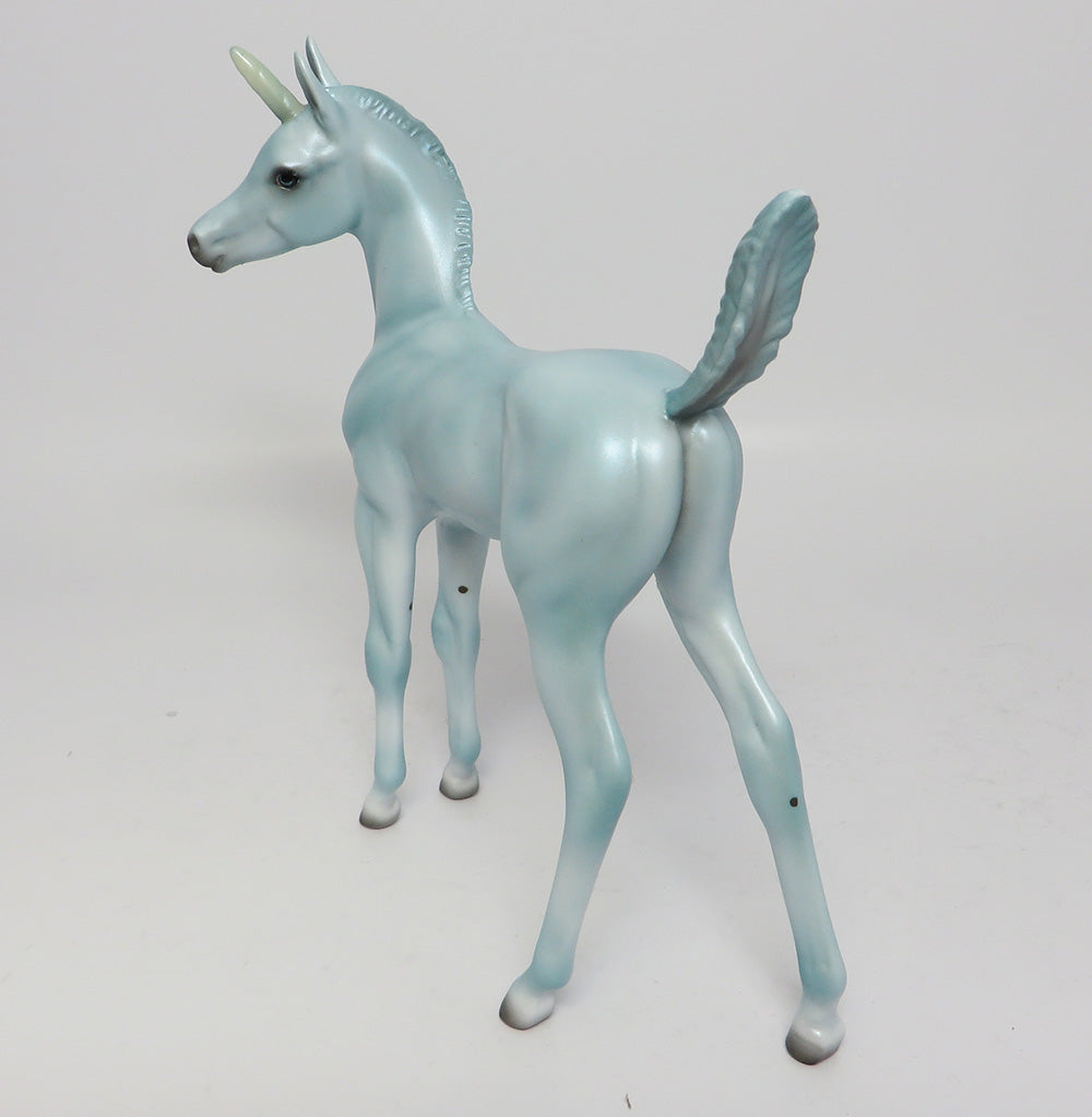 BLUE BELLE-OOAK BLUE TURNED HEAD UNICORN MODEL HORSE EQ 2017