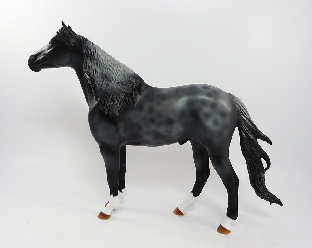 BLUEMOON-LE-2 RREVERSED DAPPLE BLUE ROAN CM MANE AND TAIL SPANISH MUSTANG EQ 2017