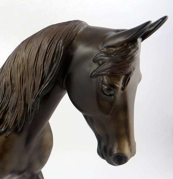 BROWN BOMBER-OOAK DAPPLED CHESTNUT THOROUGHBRED MODEL HORSE 12/3/16