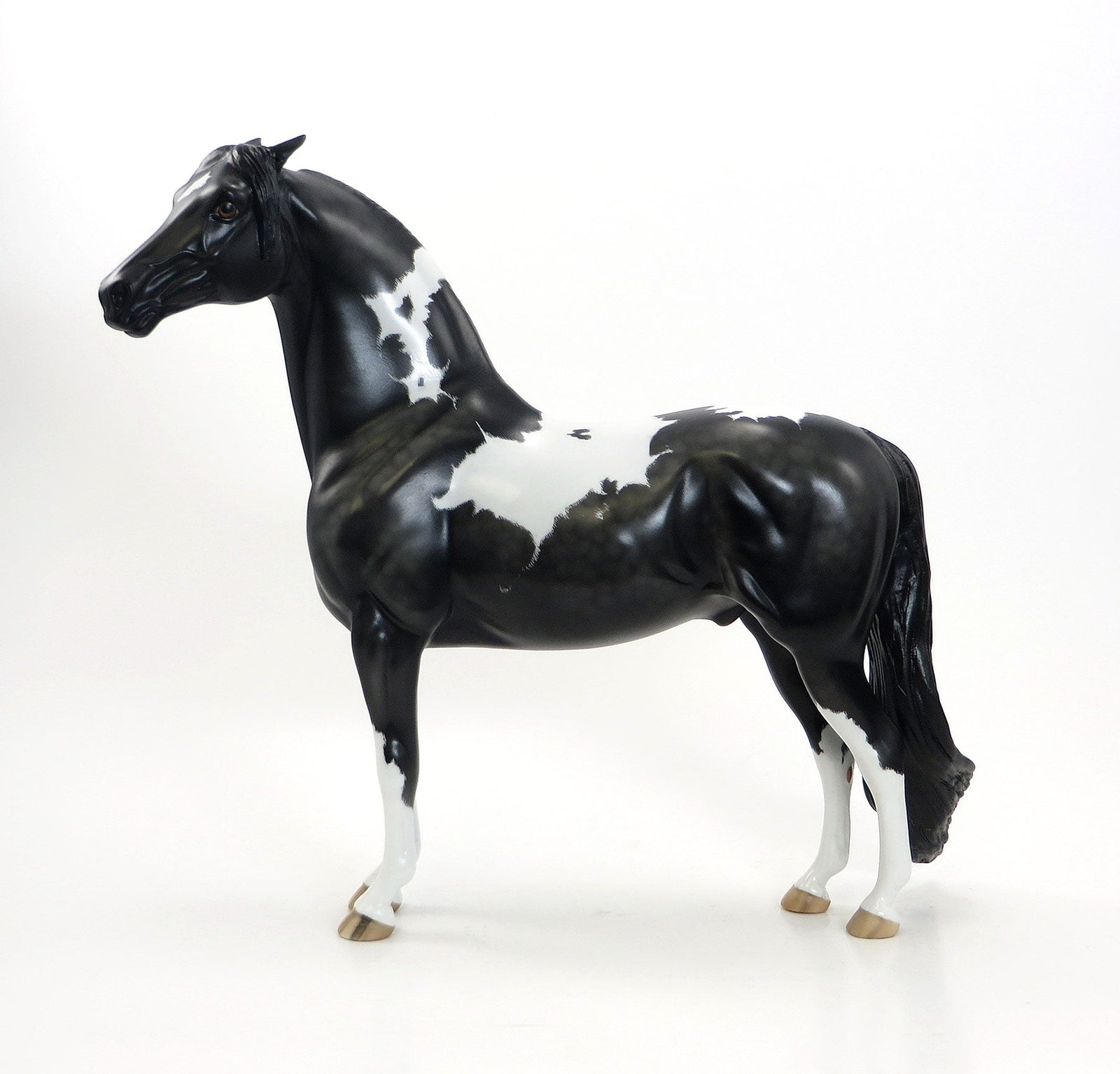 BUFFALO SOLDIER - Black Overo Etched Morgan Model Horse - 2015 EQ - LE15 - 7/3