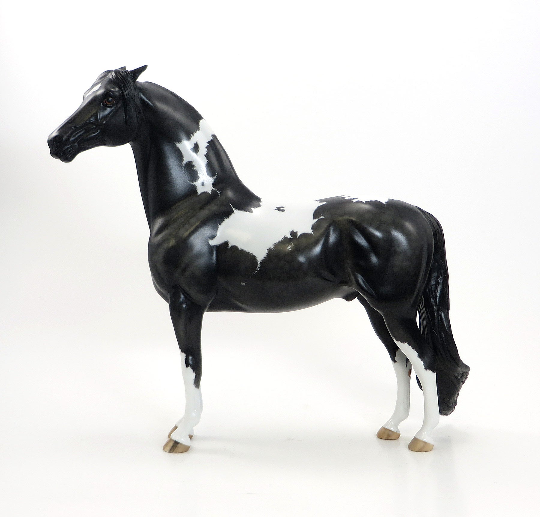 BUFFALO SOLDIER - Black Overo Etched Morgan Model Horse - 2015 EQ - LE15 - 7/3