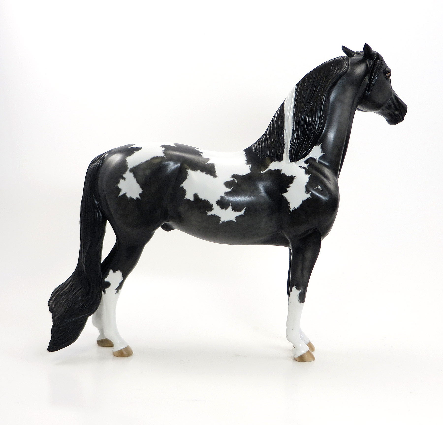BUFFALO SOLDIER - Black Overo Etched Morgan Model Horse - 2015 EQ - LE15 - 7/3