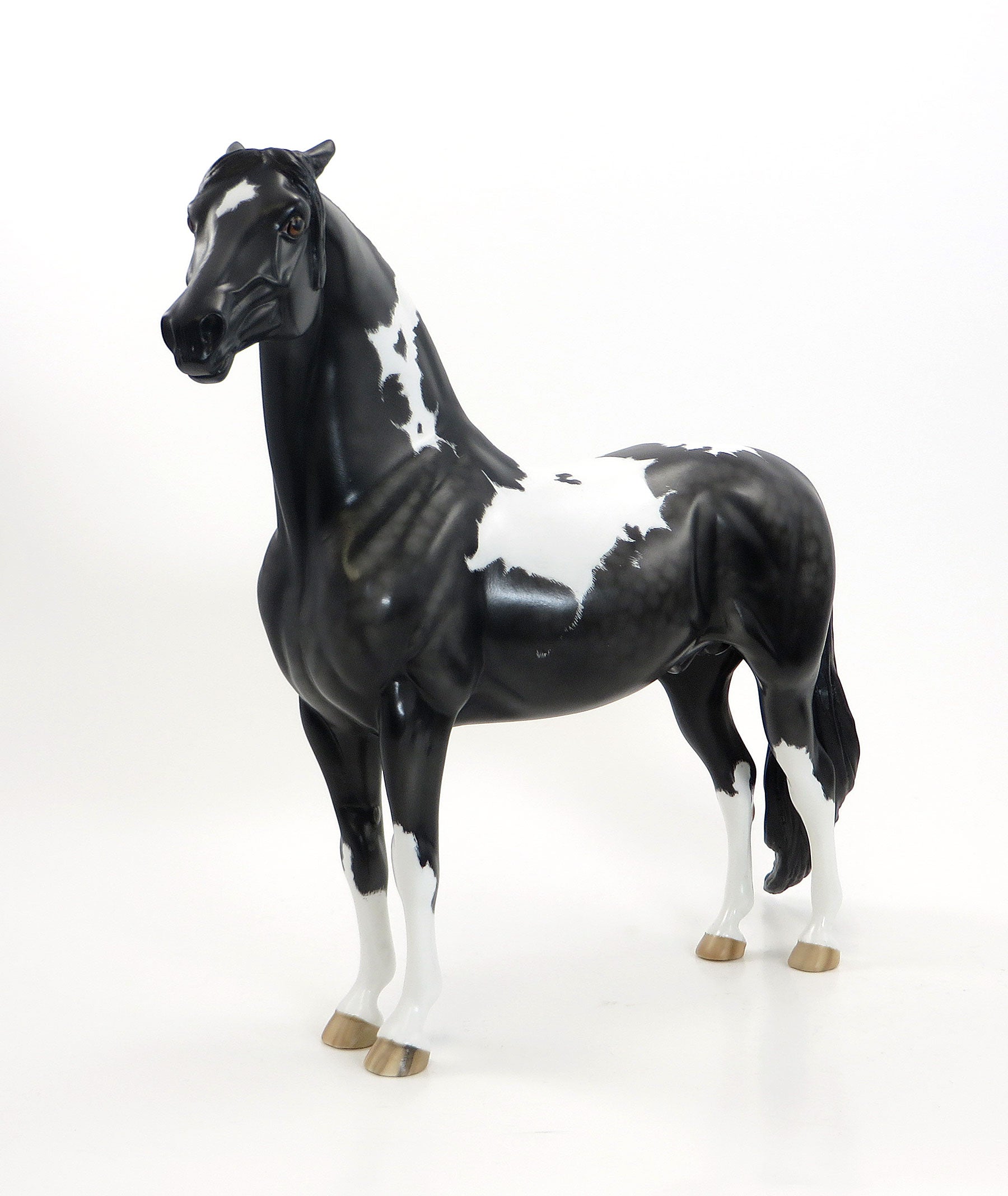 BUFFALO SOLDIER - Black Overo Etched Morgan Model Horse - 2015 EQ - LE15 - 7/3