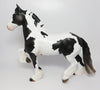BUGSY MALONE-OOAK DAPPLE BLACK PAINT TROTTING DRAFTER MODEL HORSE EQ 2017