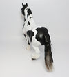 BUGSY MALONE-OOAK DAPPLE BLACK PAINT TROTTING DRAFTER MODEL HORSE EQ 2017