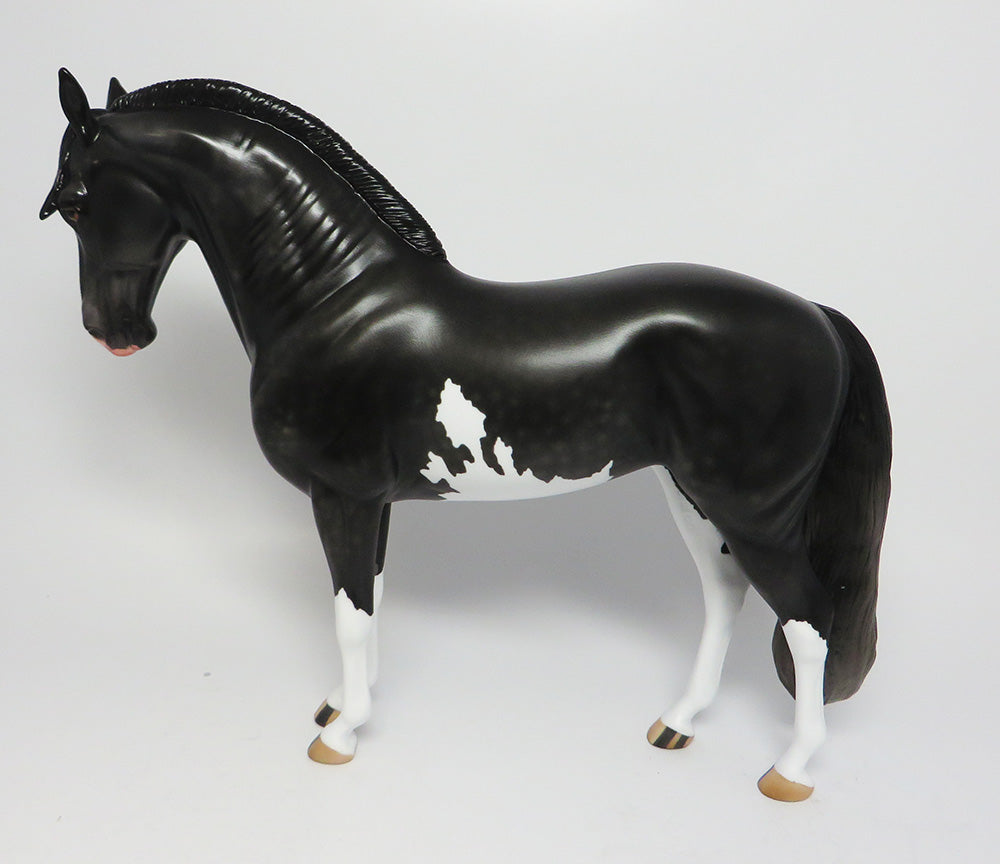 BUGSY SIEGAL-OOAK DAPPLE BLACK PAINT ROACHED MANE ANDALUSIAN EQ 2017