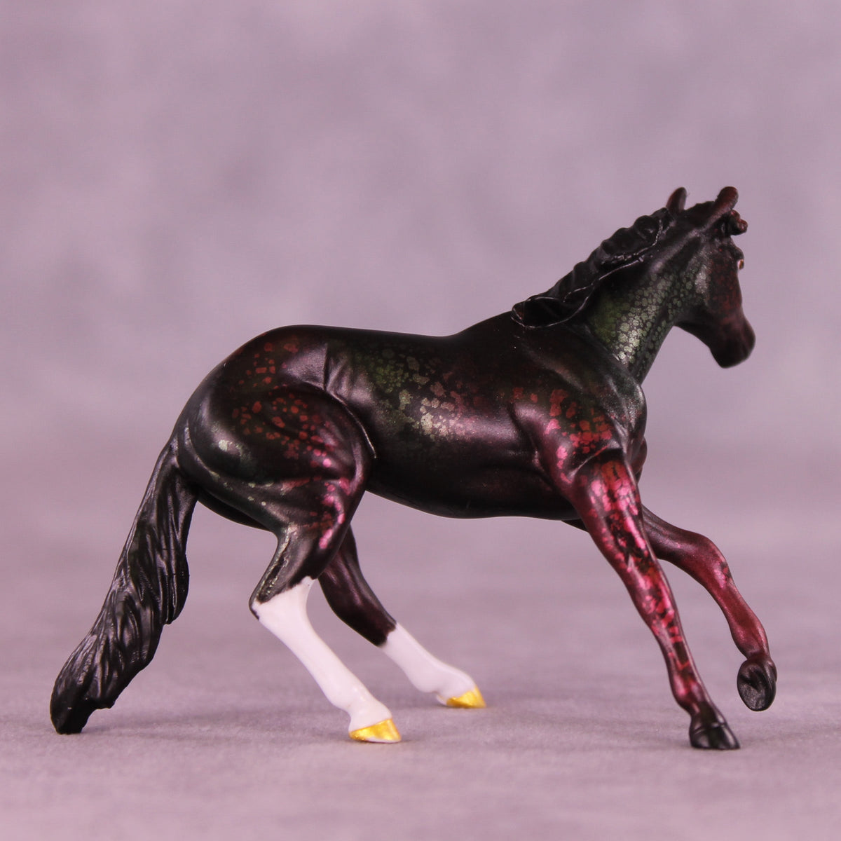 Christmas Kaleidoscope OOAK Chip Cutting Horse by Anna Rieck HS25