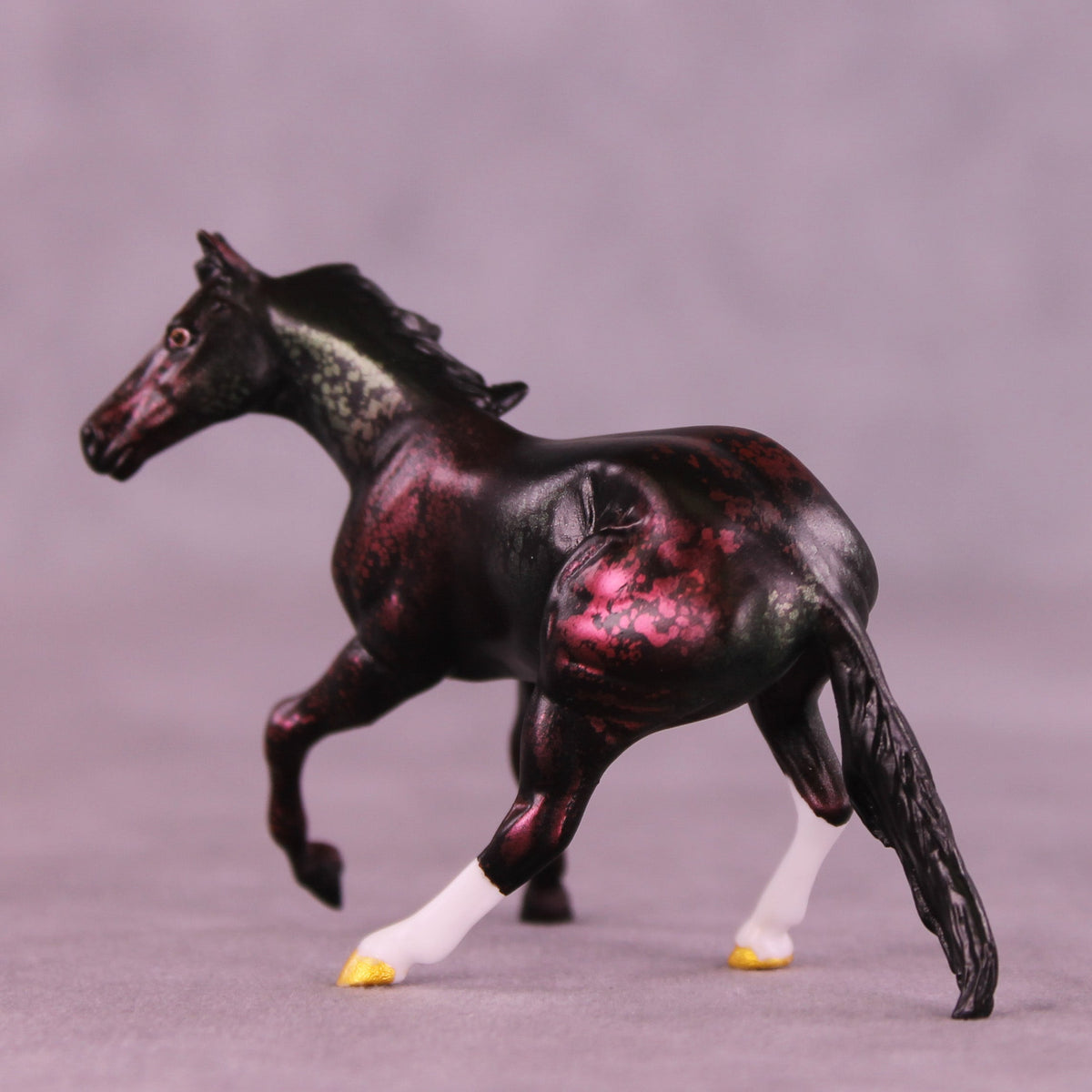 Christmas Kaleidoscope OOAK Chip Cutting Horse by Anna Rieck HS25