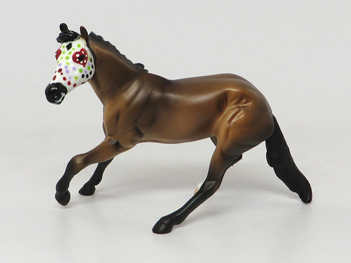 CORAZON' PEQUENO-"LITTLE HEART"-BUCKSKIN CUTTING HORSE CHIP SUGAR SKULL 9/9