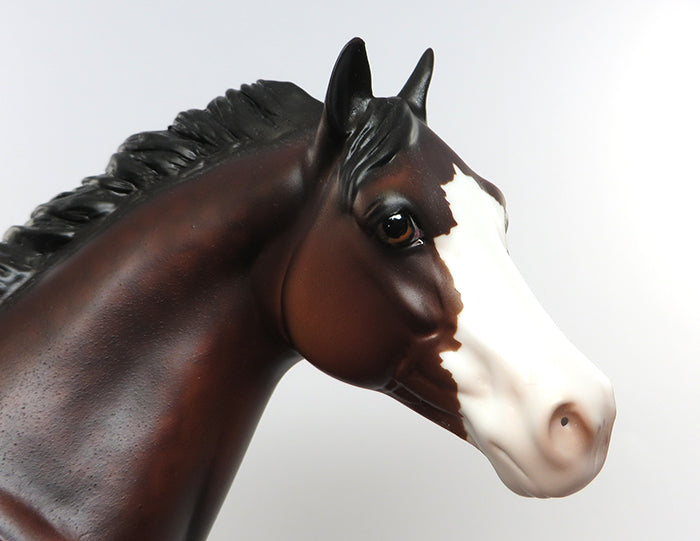 COWBOYISM-OOAK DAPPLE BAY PAINT ISH MODEL HORSE EQ2016