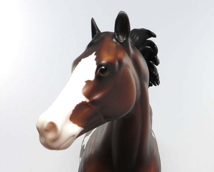 COWBOYISM-OOAK DAPPLE BAY PAINT ISH MODEL HORSE EQ2016