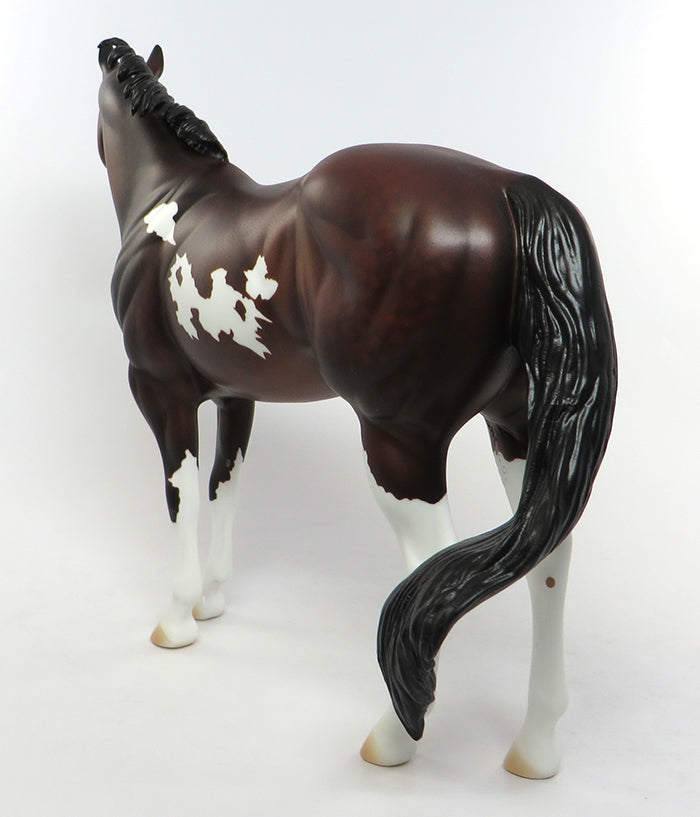COWBOYISM-OOAK DAPPLE BAY PAINT ISH MODEL HORSE EQ2016