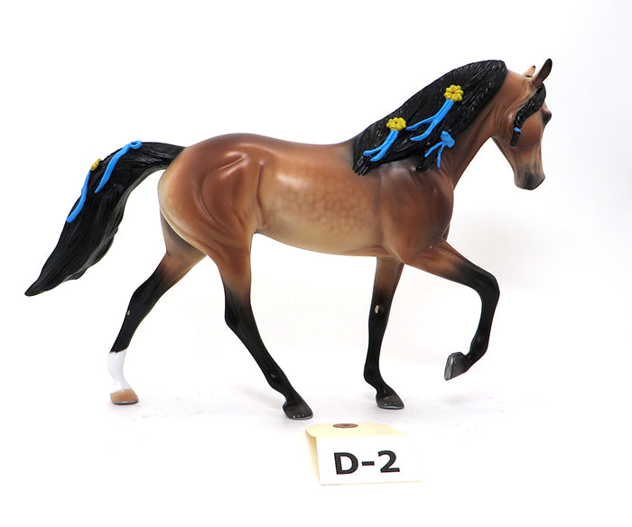 DUST DEVIL - BUCKSKIN TENNESSEE WALKER by Caroline Boydston - D2 LEFT REAR WHITE SOCK -10/9