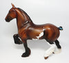DIO-OOAK BAY PAINT TROTTING DRAFTER MODEL HORSE 4/27