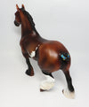 DIO-OOAK BAY PAINT TROTTING DRAFTER MODEL HORSE 4/27