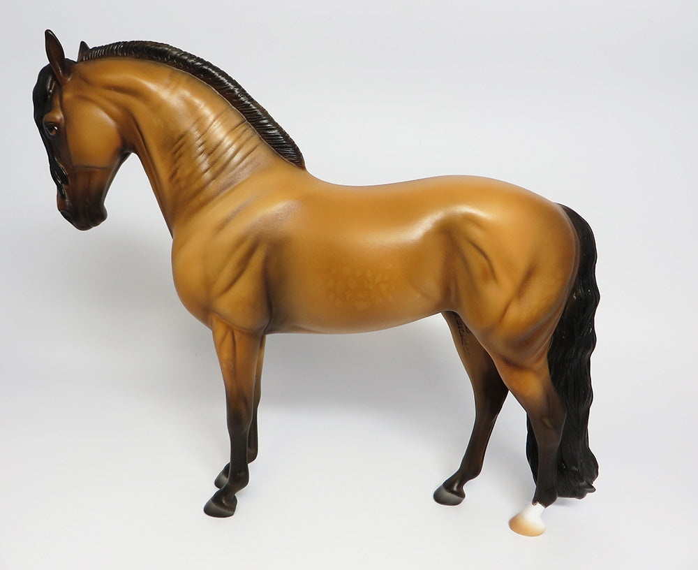 ESCUDILLA-OOAK DAPPLED SOOTY BUCKSKIN ANDALUSIAN MODEL HORSE BY NICOLE MOSS 9/26/17