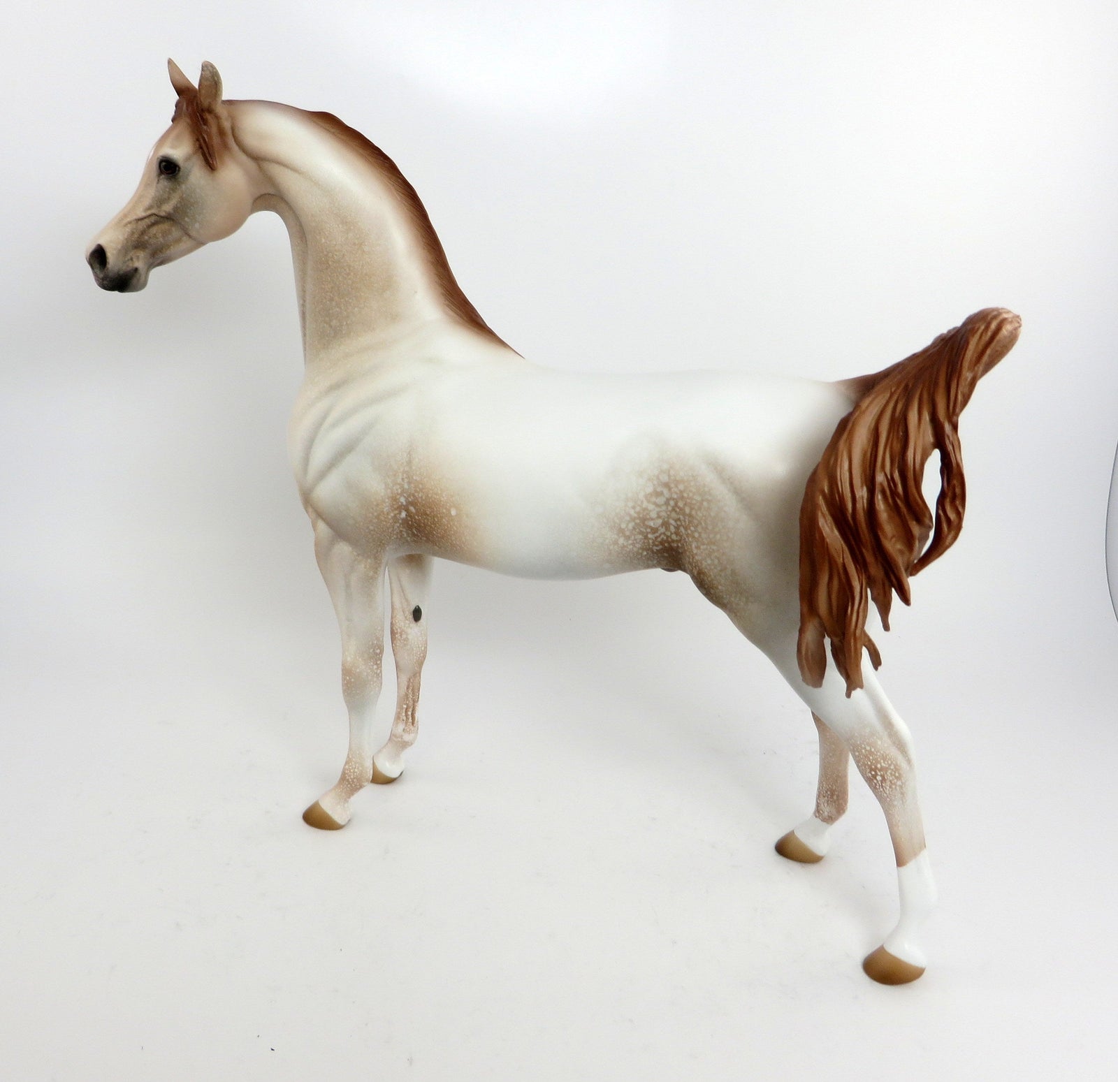 I'M A GEM-OOAK CHESTNUT ROAN ARABIAN MODEL HORSE 2/20
