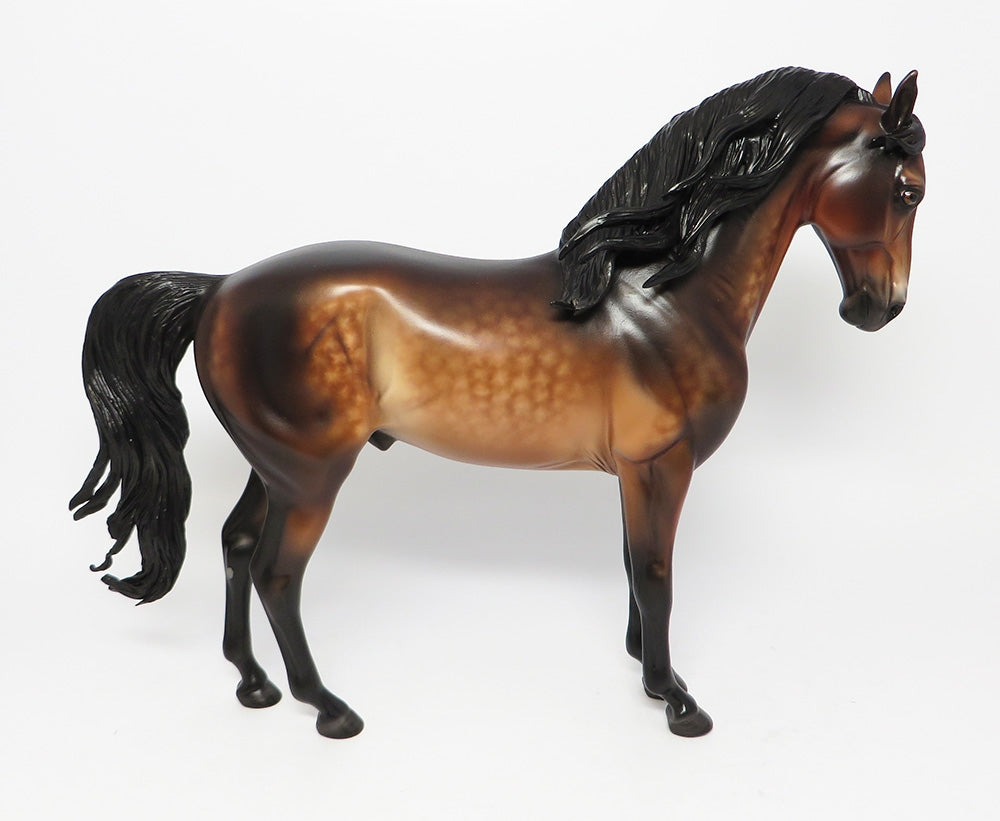 GRAND CENTRAL STATION-OOAK DARK DAPPLE BAY ANDALUSIAN MODEL HORSE EQ 2017