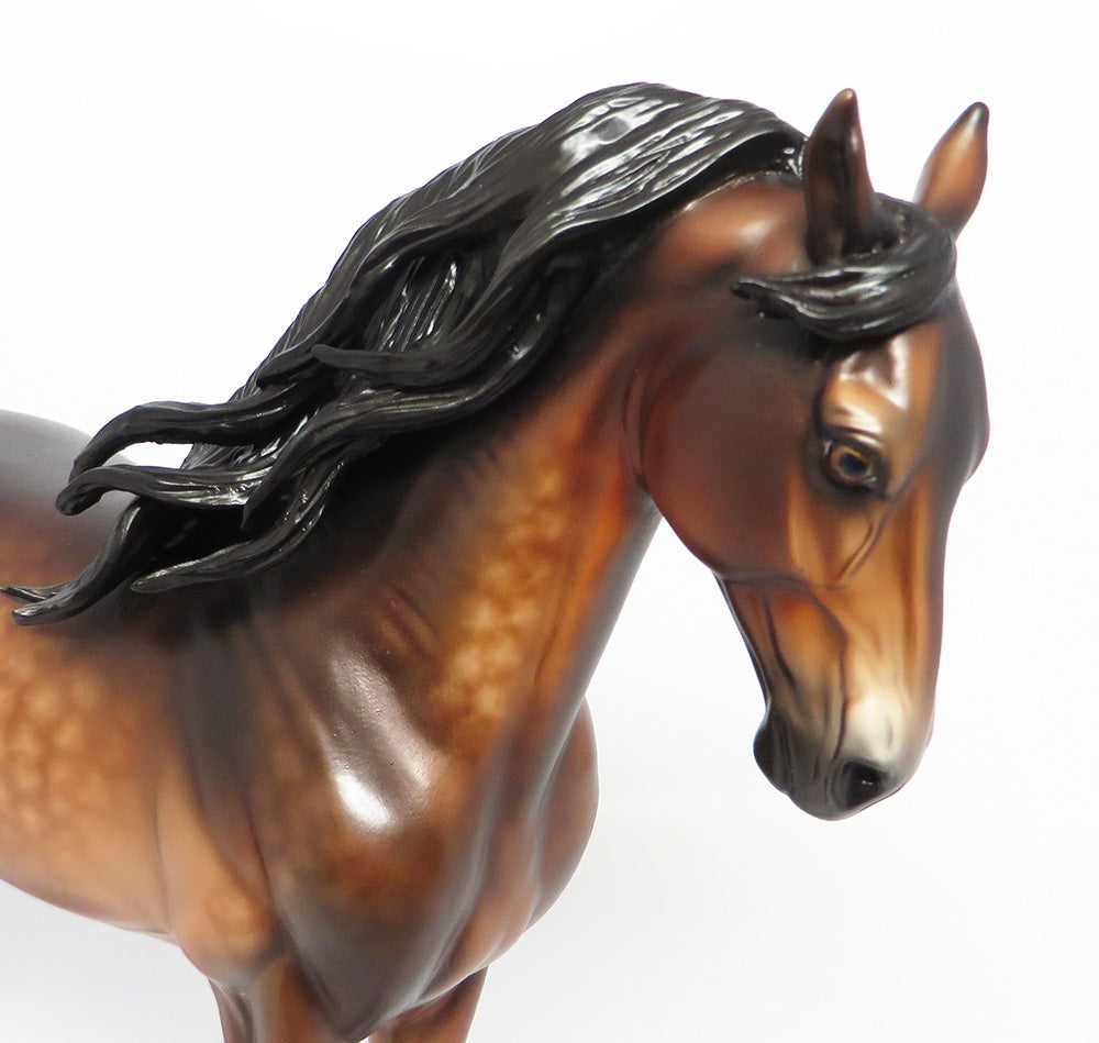 GRAND CENTRAL STATION-OOAK DARK DAPPLE BAY ANDALUSIAN MODEL HORSE EQ 2017