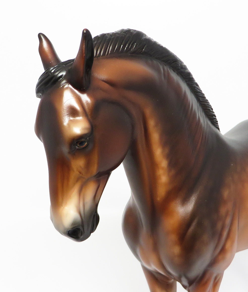 GRAND CENTRAL STATION-OOAK DARK DAPPLE BAY ANDALUSIAN MODEL HORSE EQ 2017