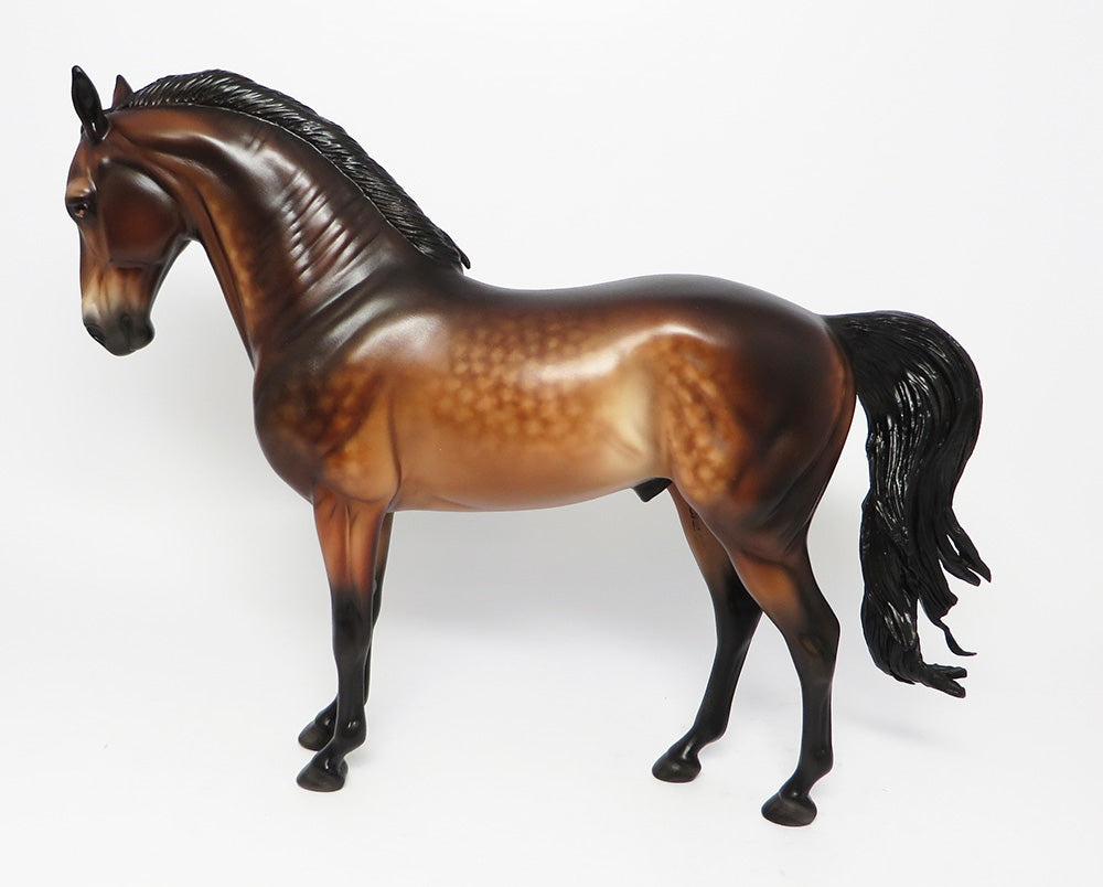 GRAND CENTRAL STATION-OOAK DARK DAPPLE BAY ANDALUSIAN MODEL HORSE EQ 2017