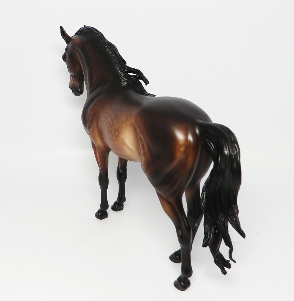 GRAND CENTRAL STATION-OOAK DARK DAPPLE BAY ANDALUSIAN MODEL HORSE EQ 2017