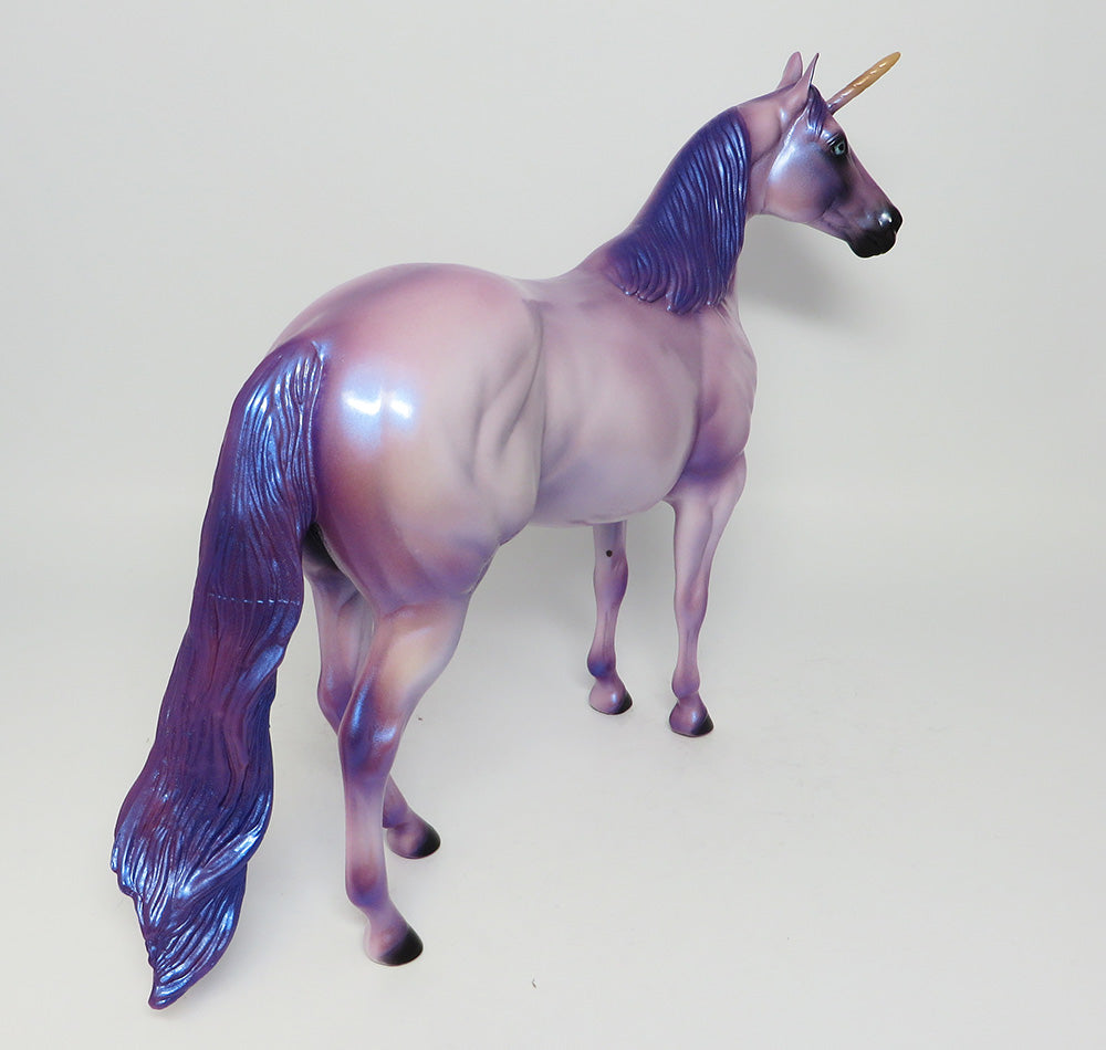HELIOTROPE-OOAK LAVENDER UNICORN ISH MODEL HORSE EQ 2017
