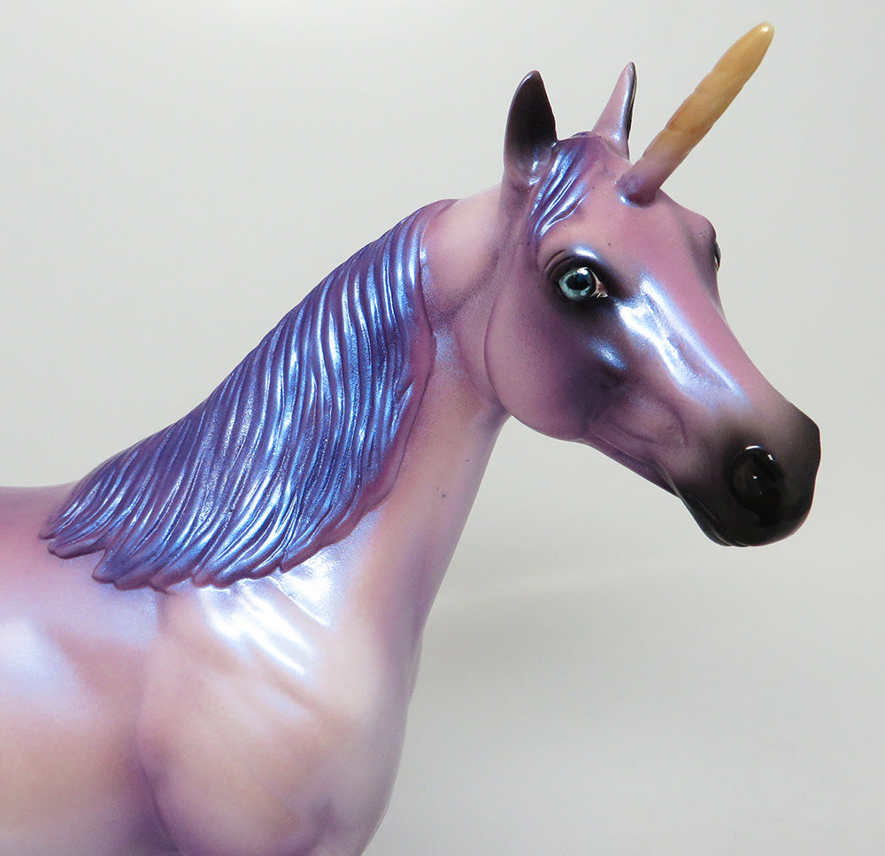 HELIOTROPE-OOAK LAVENDER UNICORN ISH MODEL HORSE EQ 2017