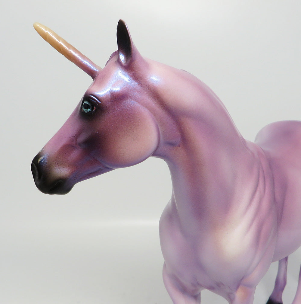 HELIOTROPE-OOAK LAVENDER UNICORN ISH MODEL HORSE EQ 2017