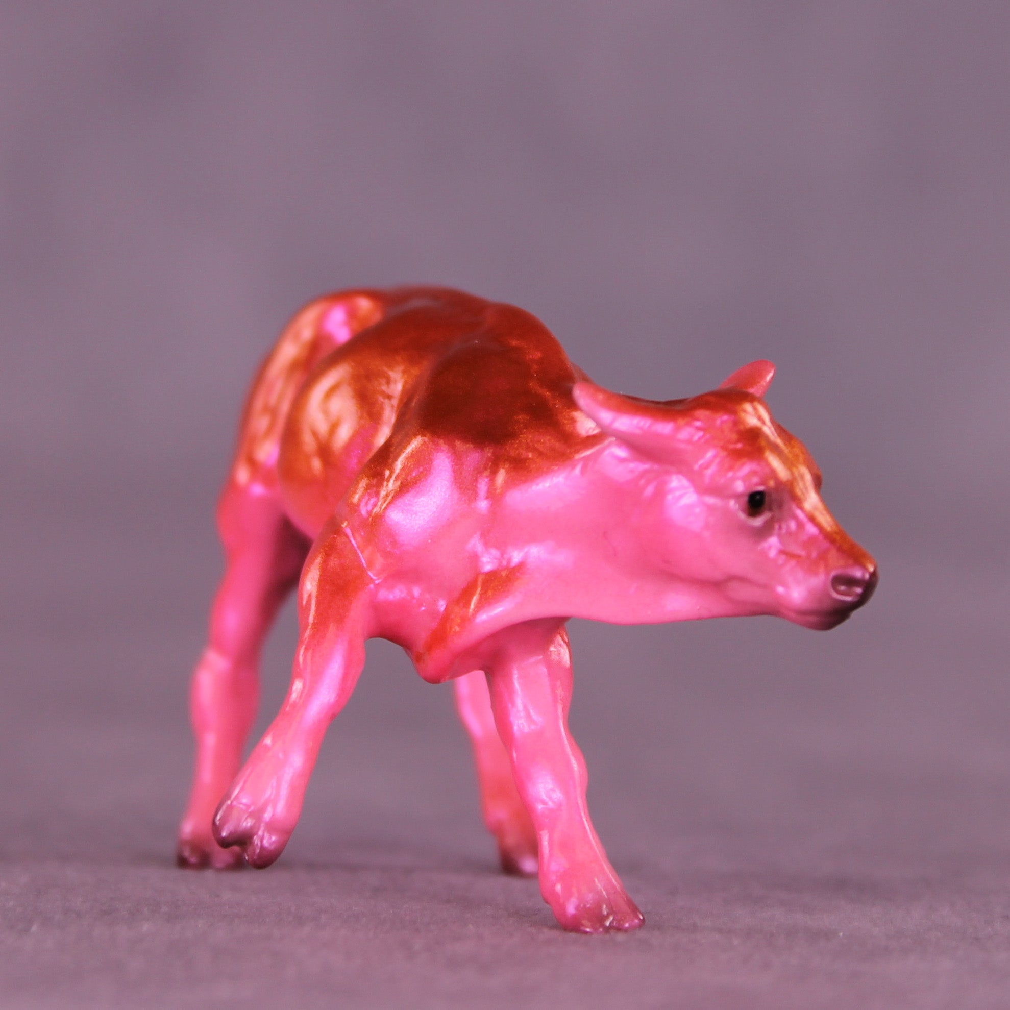 Hot Pink Couch OOAK Chip Cow by Erin Corbett VV26