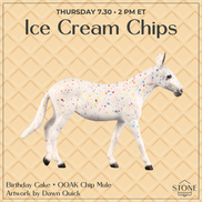 Birthday Cake OOAK Chip Mule by Dawn Quick SCD26