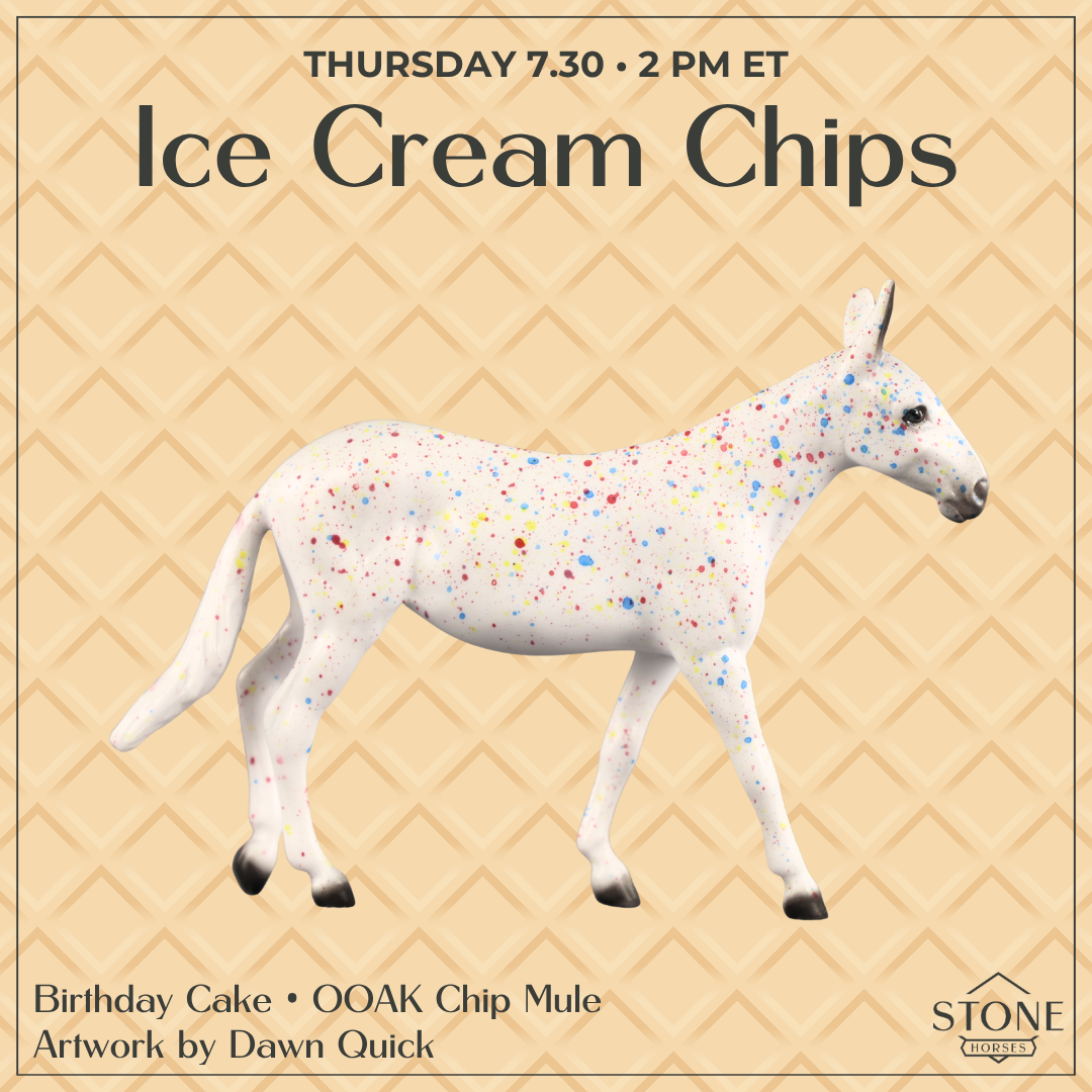 Birthday Cake OOAK Chip Mule by Dawn Quick SCD26