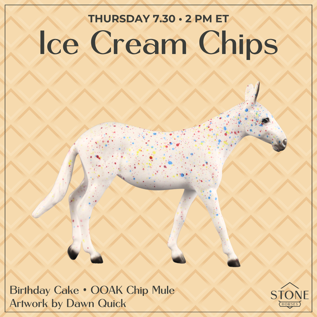 Birthday Cake OOAK Chip Mule by Dawn Quick SCD26