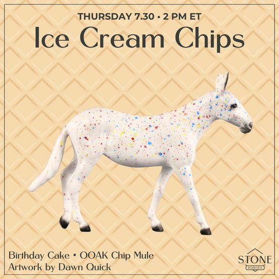Birthday Cake OOAK Chip Mule by Dawn Quick SCD26