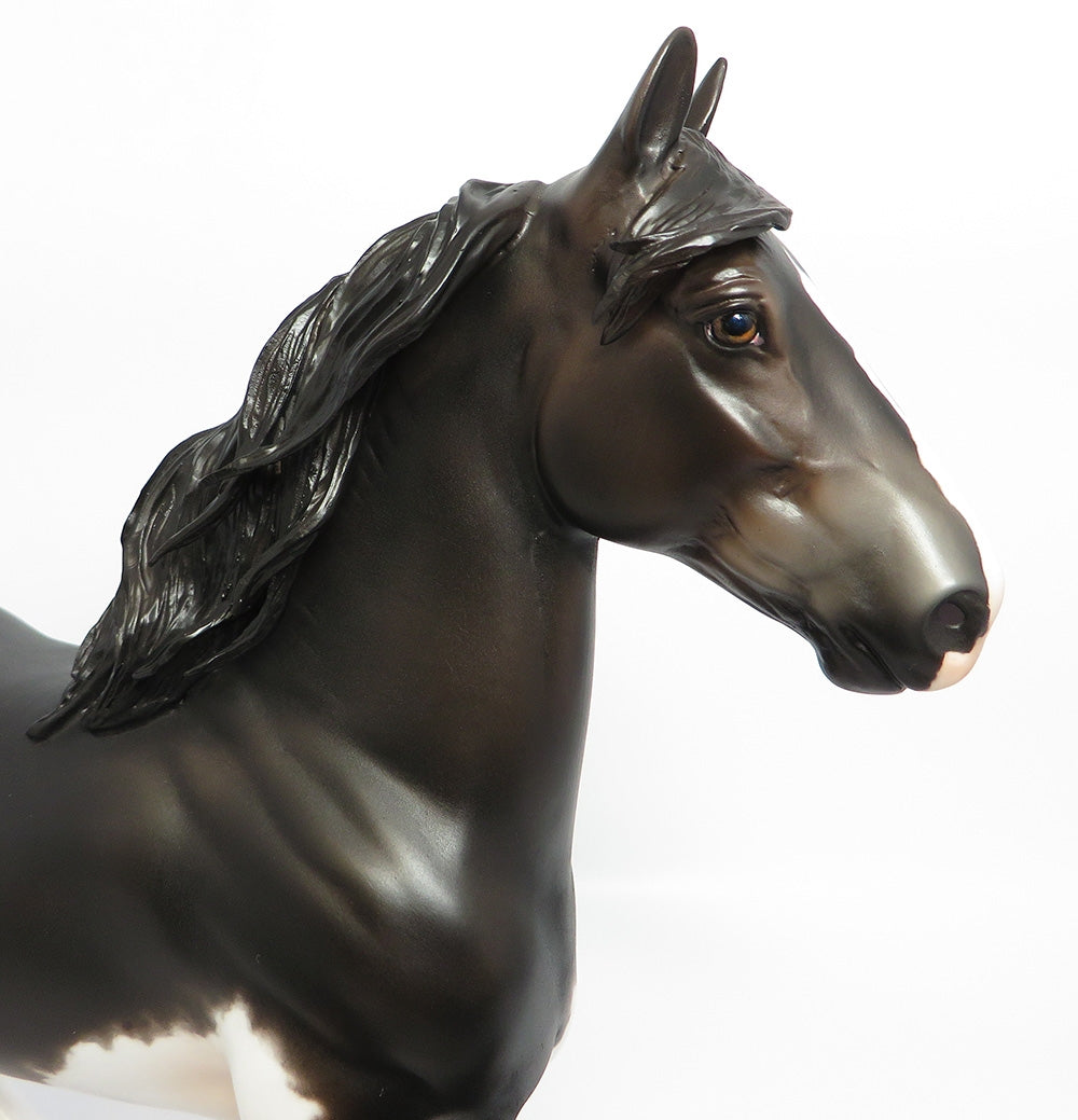 WARLOCK~OOAK LIVER CHESTNUT PINTO TROTTING DRAFTER MODEL HORSE 10/27/17