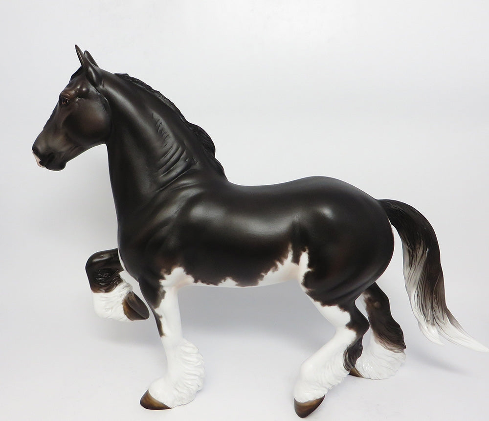 WARLOCK~OOAK LIVER CHESTNUT PINTO TROTTING DRAFTER MODEL HORSE 10/27/17
