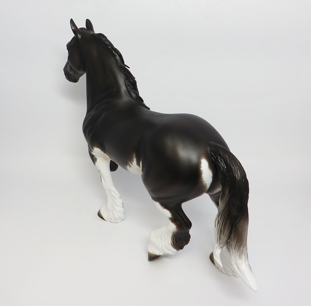 WARLOCK~OOAK LIVER CHESTNUT PINTO TROTTING DRAFTER MODEL HORSE 10/27/17